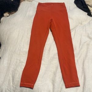 Burnt Orange Lululemon Leggins - wonder train